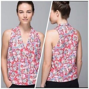 LULULEMON ATHLETICA FLORAL WRAP TOP